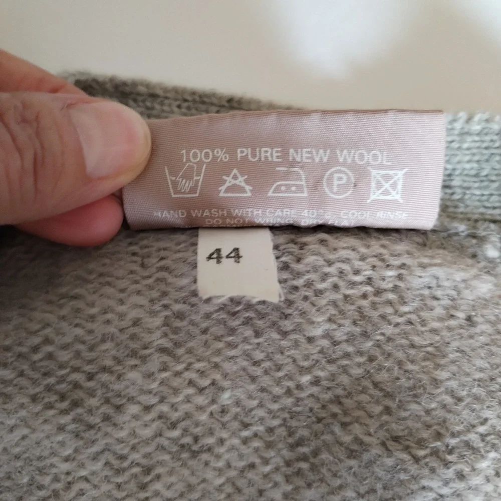 VTG Pitlochry Scotland Shetland Wool Cardigan Sweater Men's 44 Large Beige Tan